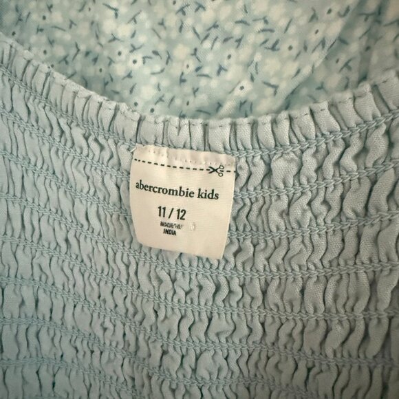 Abercrombie Kids Wide Strap Dress Blue Floral - Size 11-12 - Preloved - Picture 3 of 6